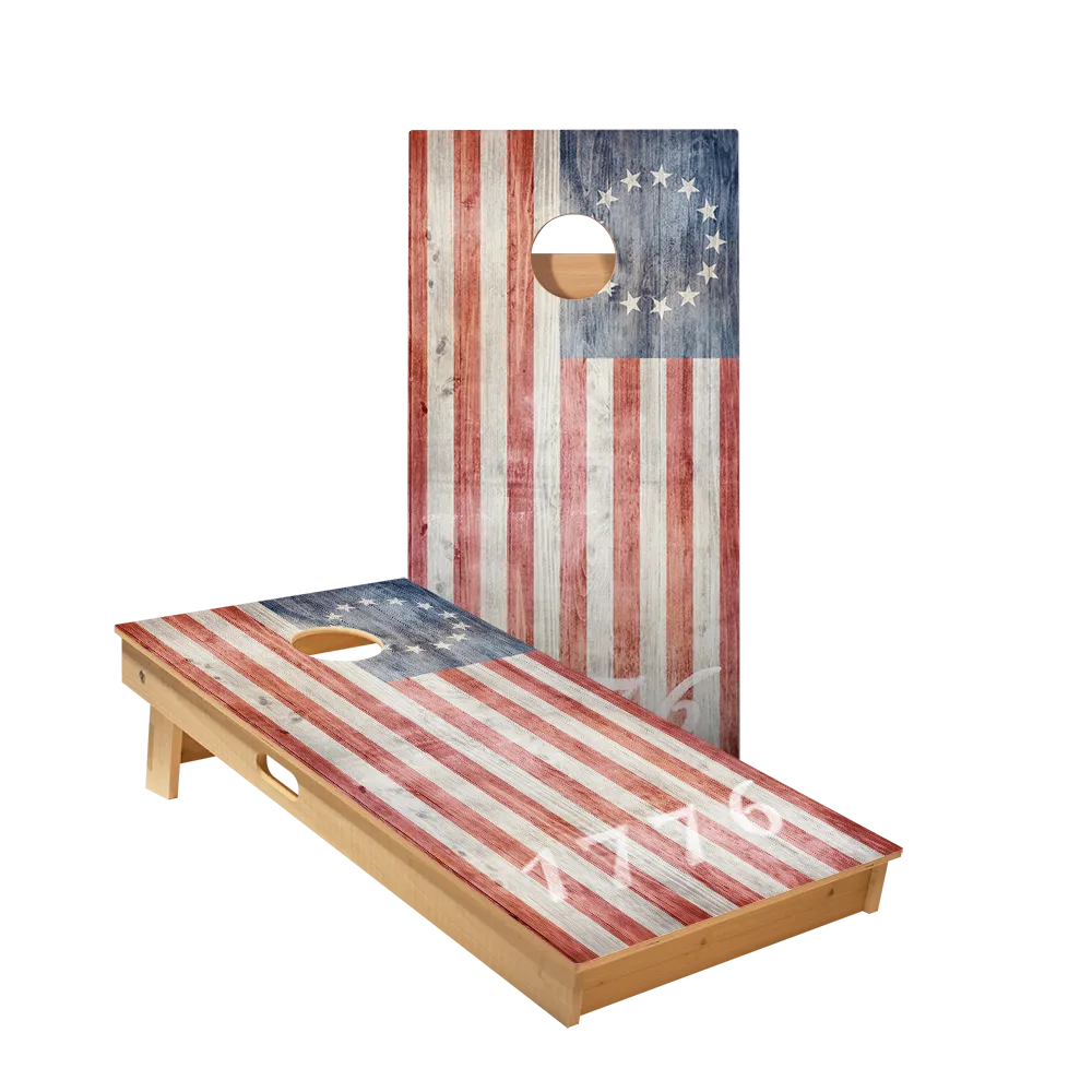 1776 American Flag Star Cornhole Boards