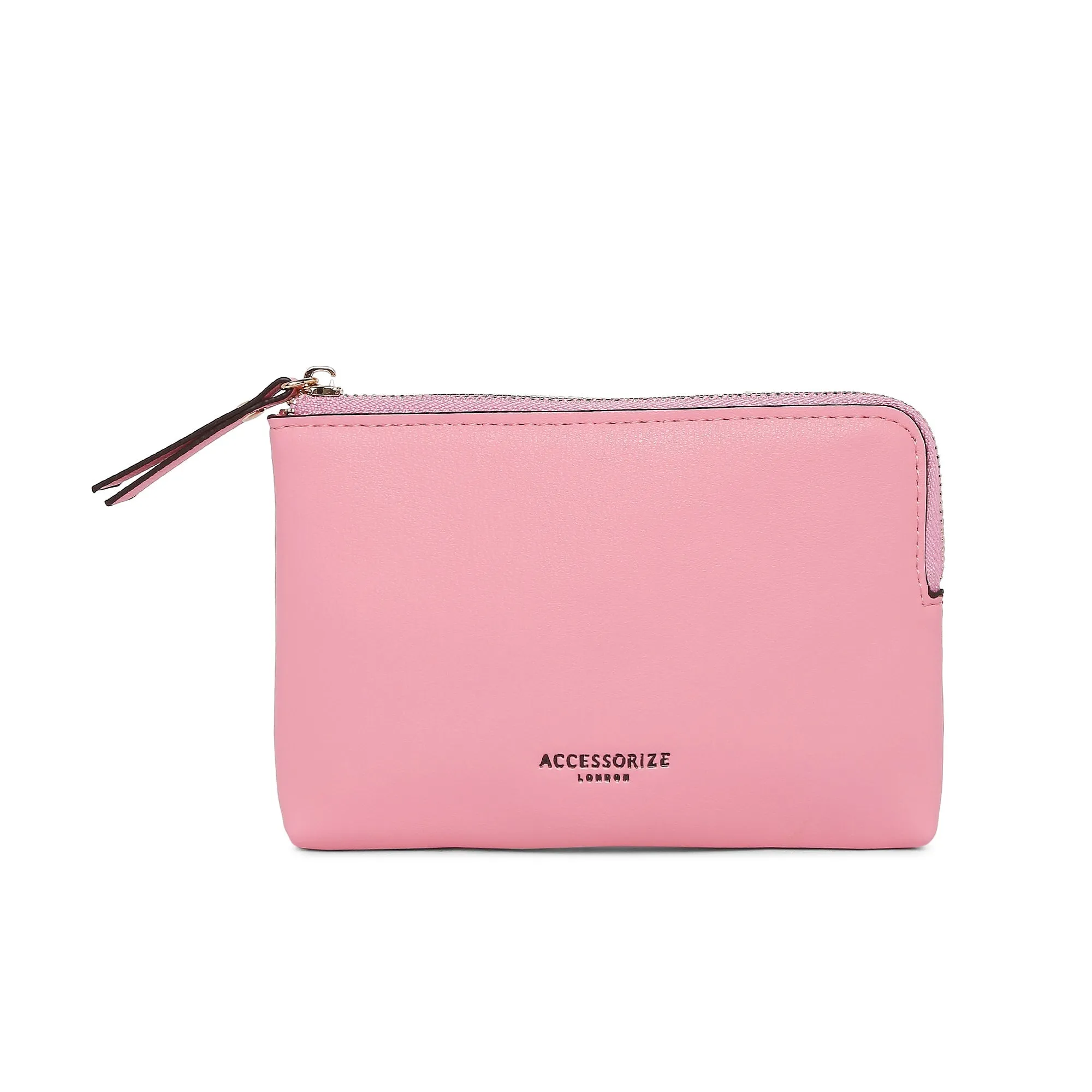 Accessorize London Women's Faux Leather Pink Colourblock Coin Purse