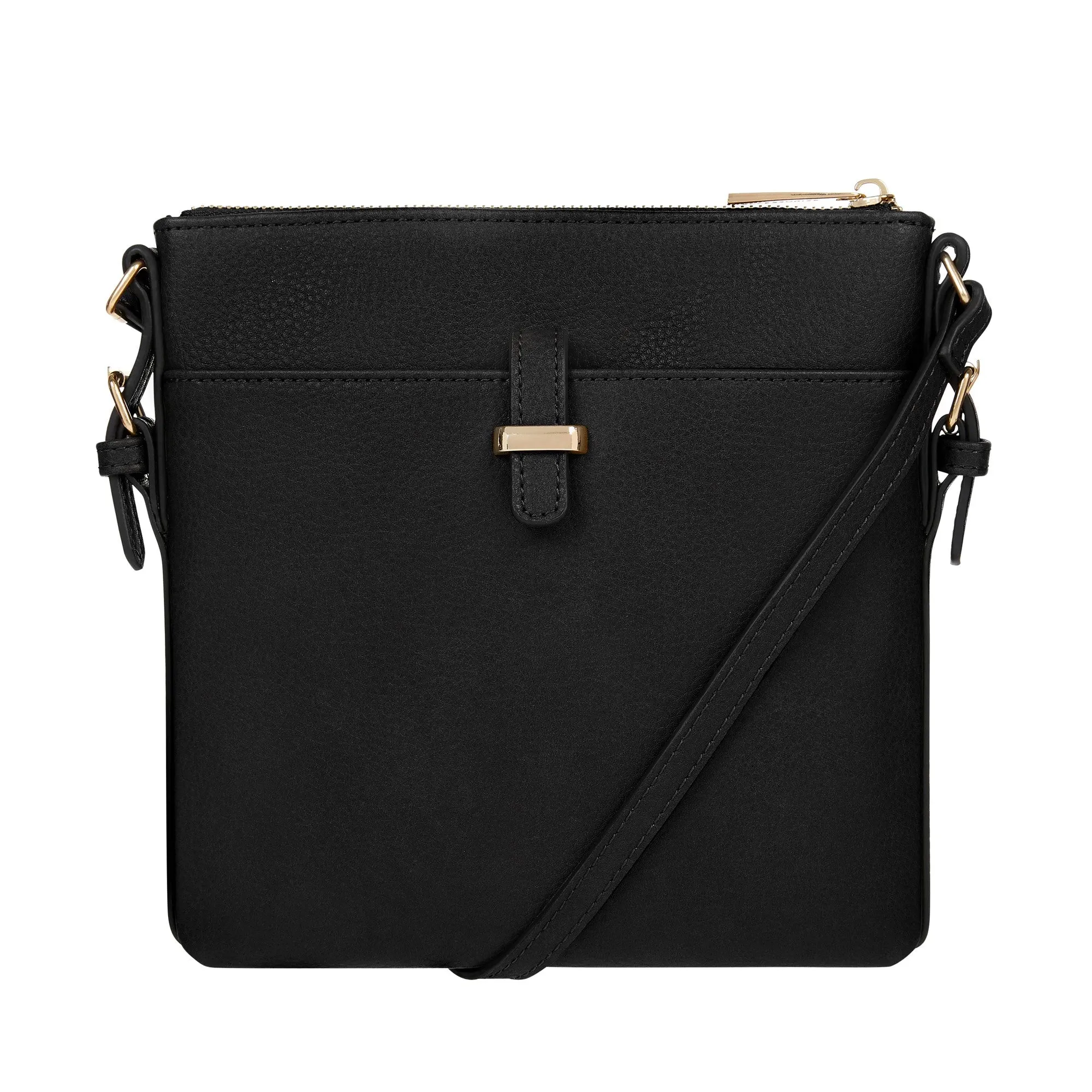 Accessorize London Women's Modern Black Messenger Bag