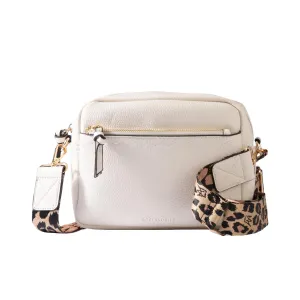 Accessorize London Women's White Camera Sling Bag With Webbing Strap