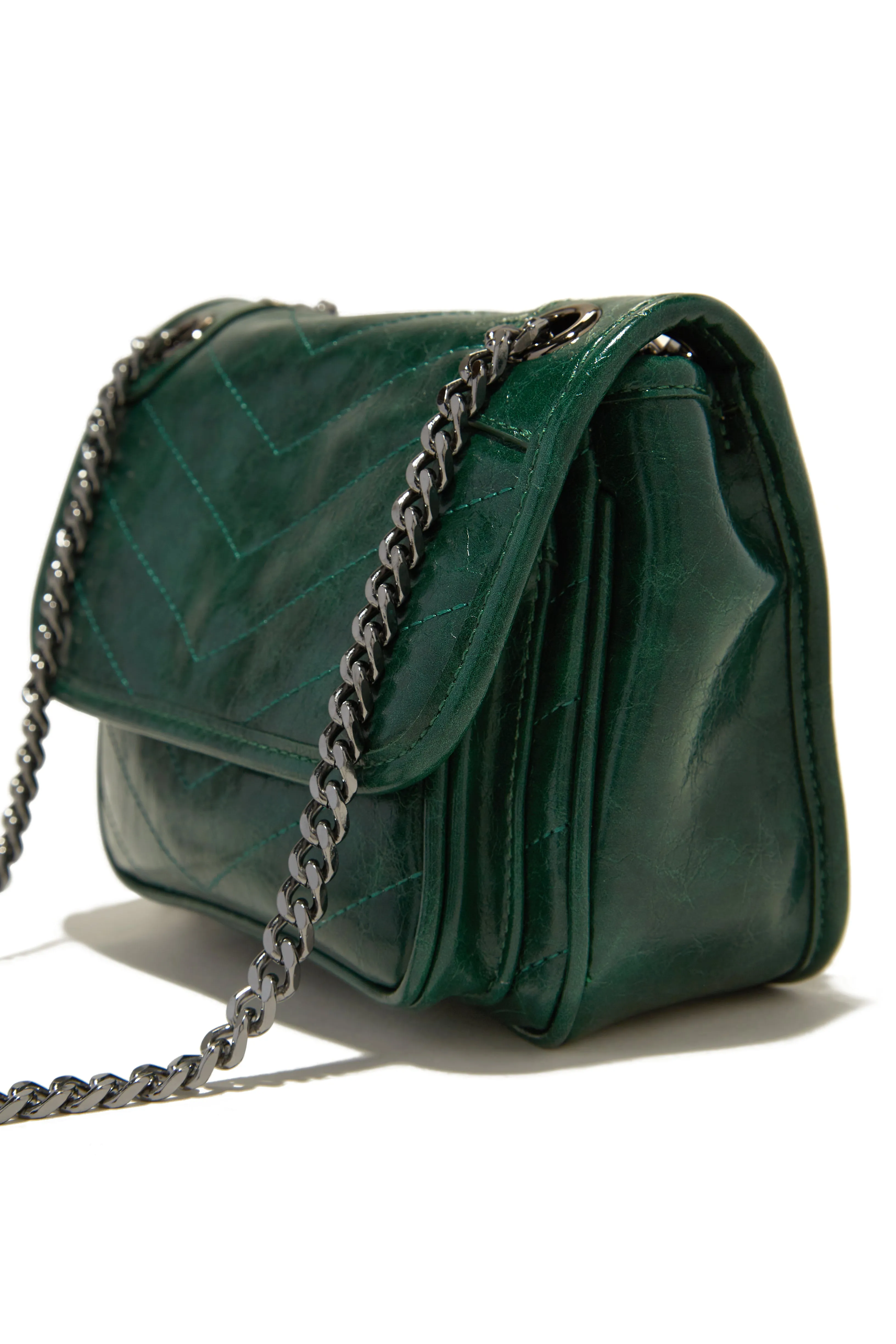 Alicia Quilted Crossbody Bag - Green