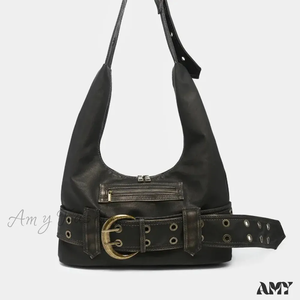 Bag Aged Fashion Designer Gothic Y2K Vintage New Leather Luxury