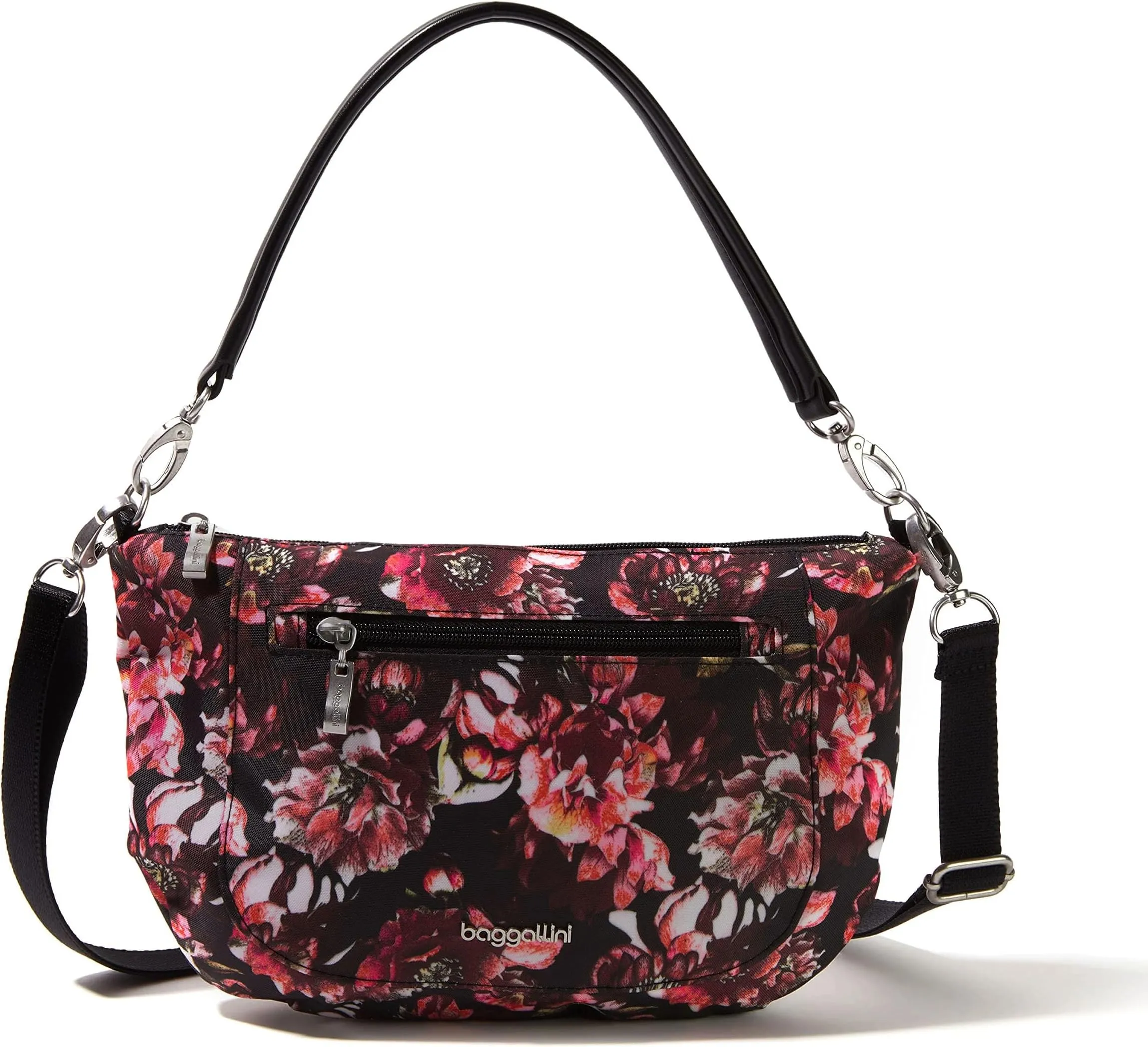 Baggallini Modern Everywhere Crescent Crossbody in Peony Bloom