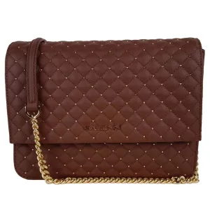 Baldinini Trend Chic Quilted Calfskin Shoulder Bag with Studs