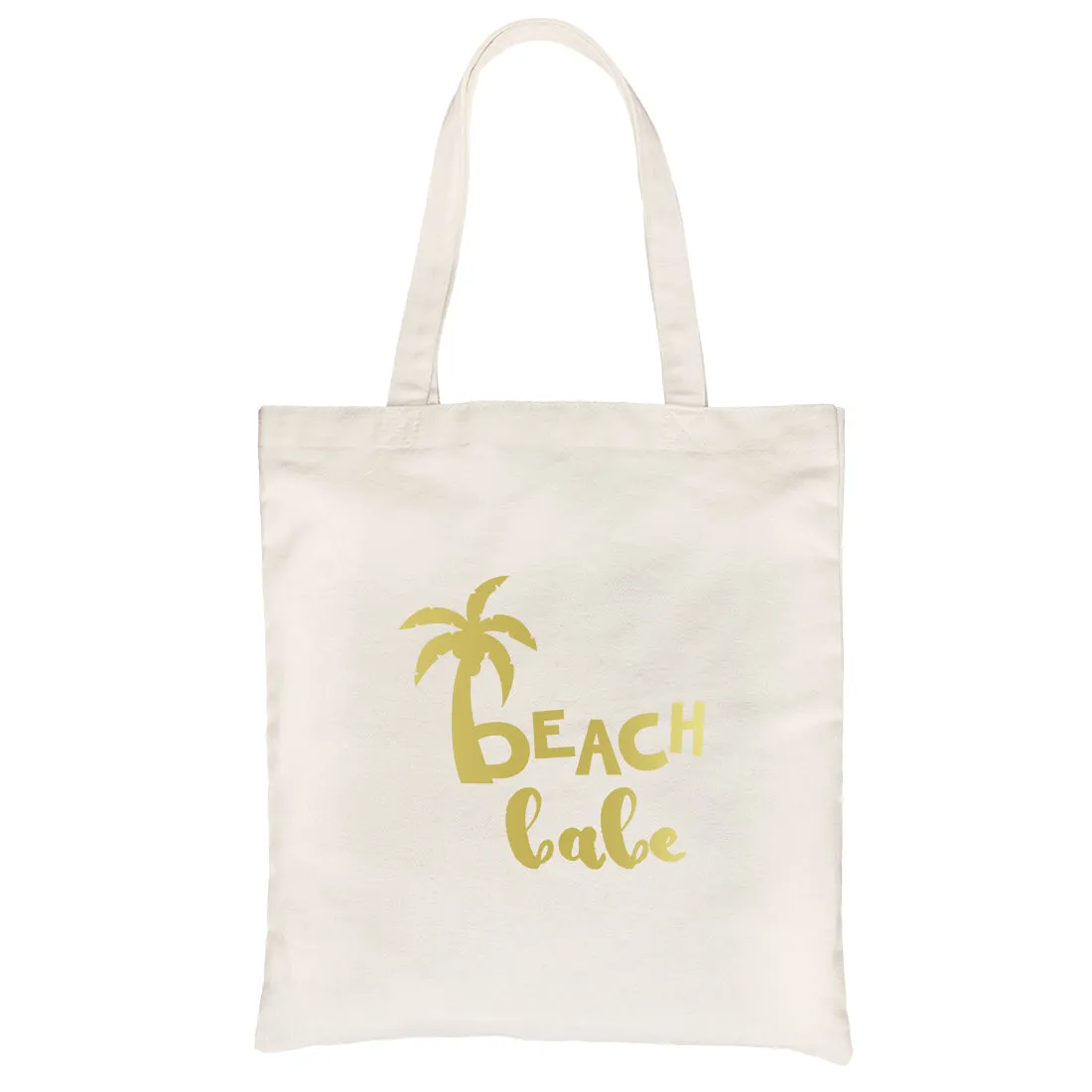 Beach Bride Babe Palm Tree-GOLD Canvas Shoulder Bag Chic Trendy