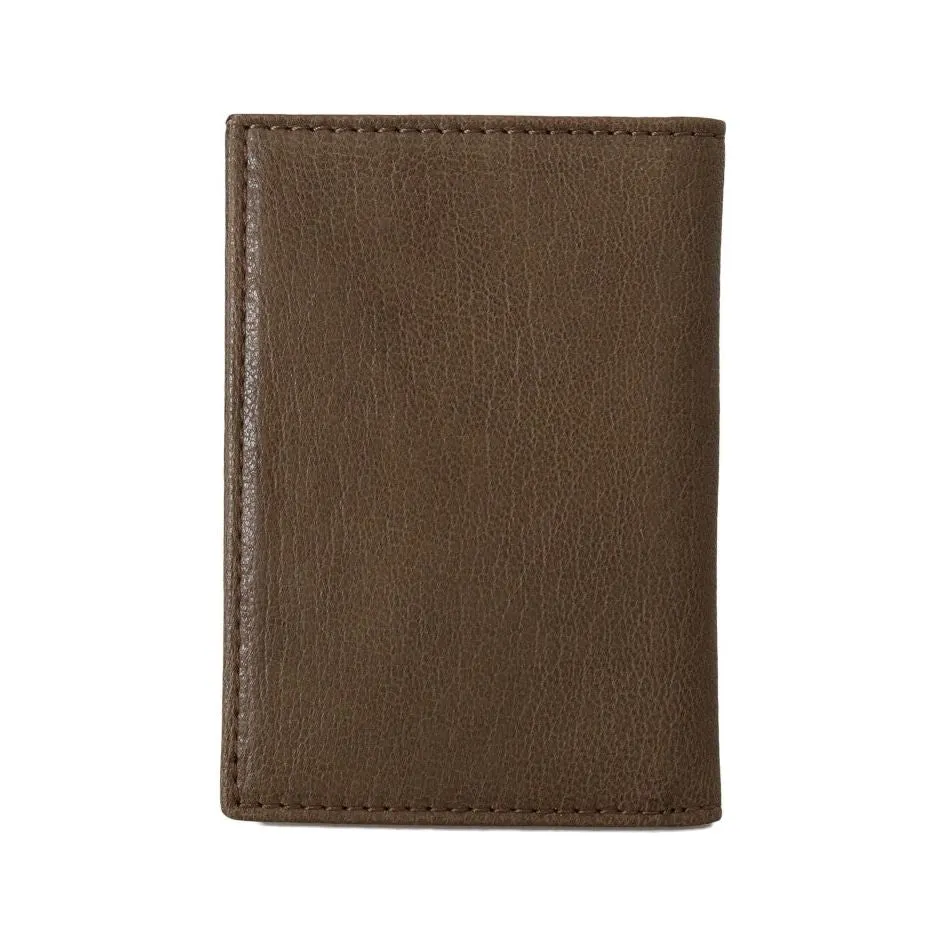 Billionaire Italian Couture Elegant Leather Men's Wallet in Brown