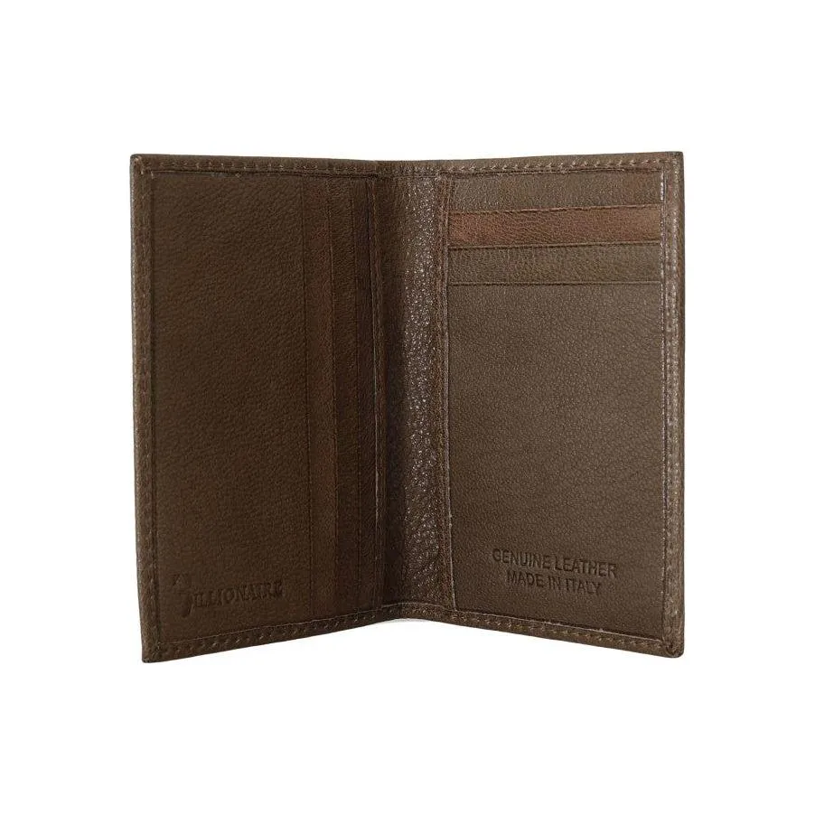 Billionaire Italian Couture Elegant Leather Men's Wallet in Brown