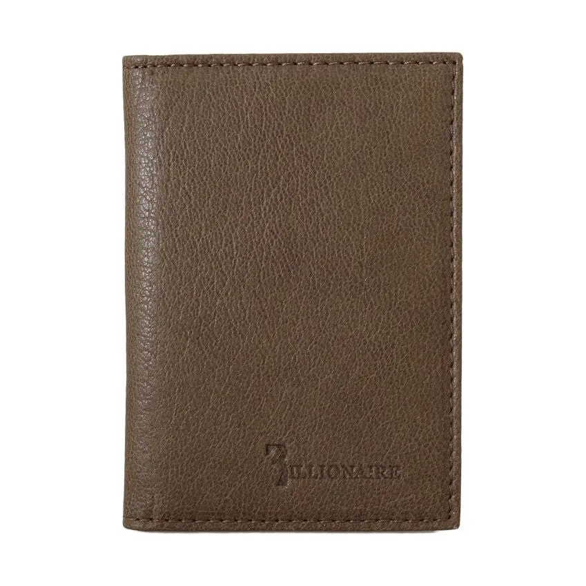 Billionaire Italian Couture Elegant Leather Men's Wallet in Brown