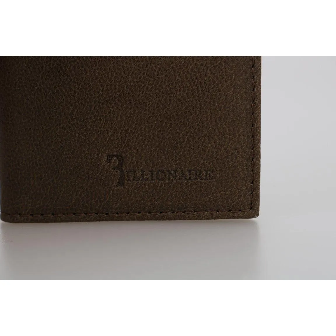 Billionaire Italian Couture Elegant Leather Men's Wallet in Brown