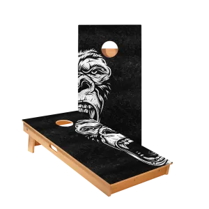 Black And White Gorilla Star Cornhole Boards