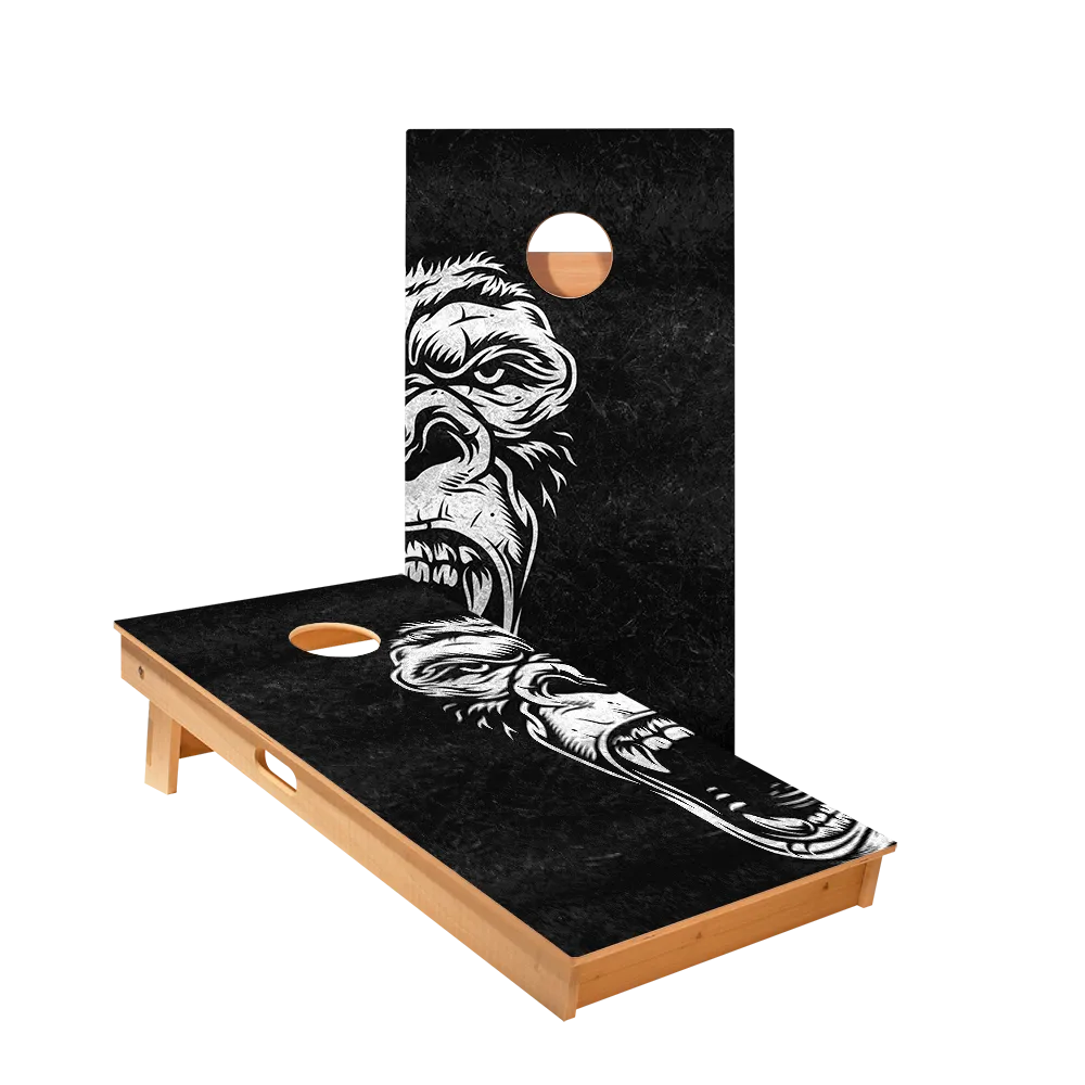 Black And White Gorilla Star Cornhole Boards