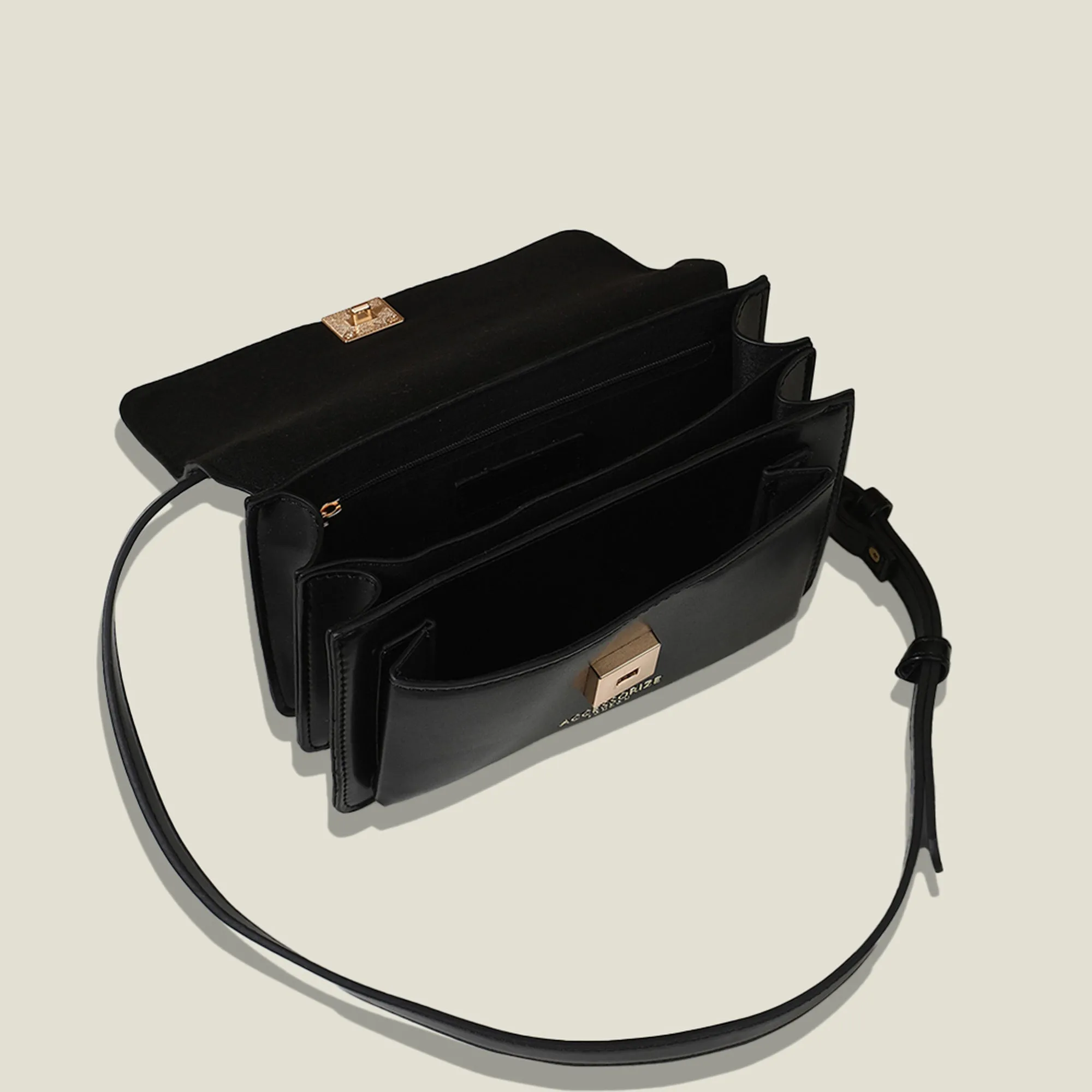 Black Boxy Sling Bag