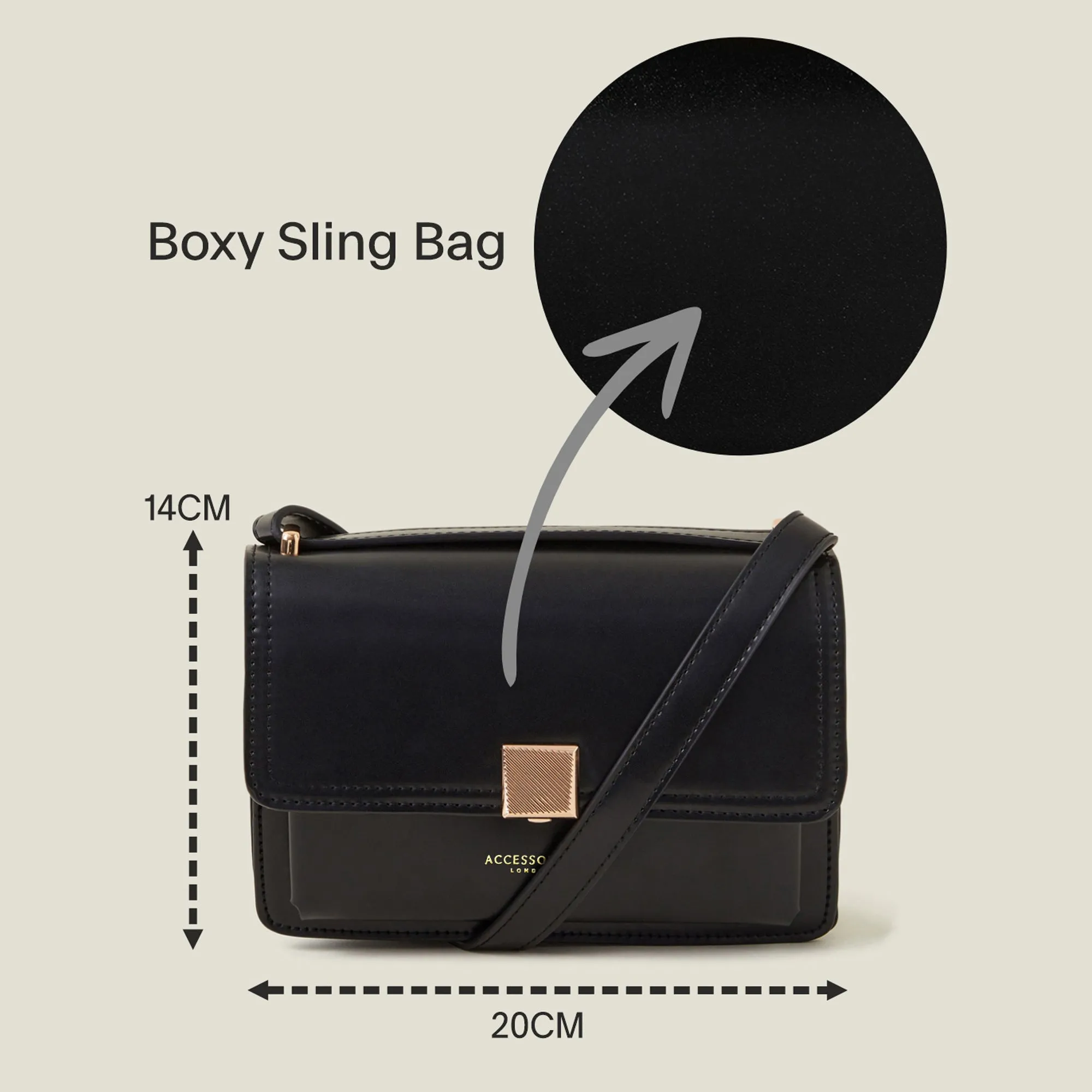 Black Boxy Sling Bag