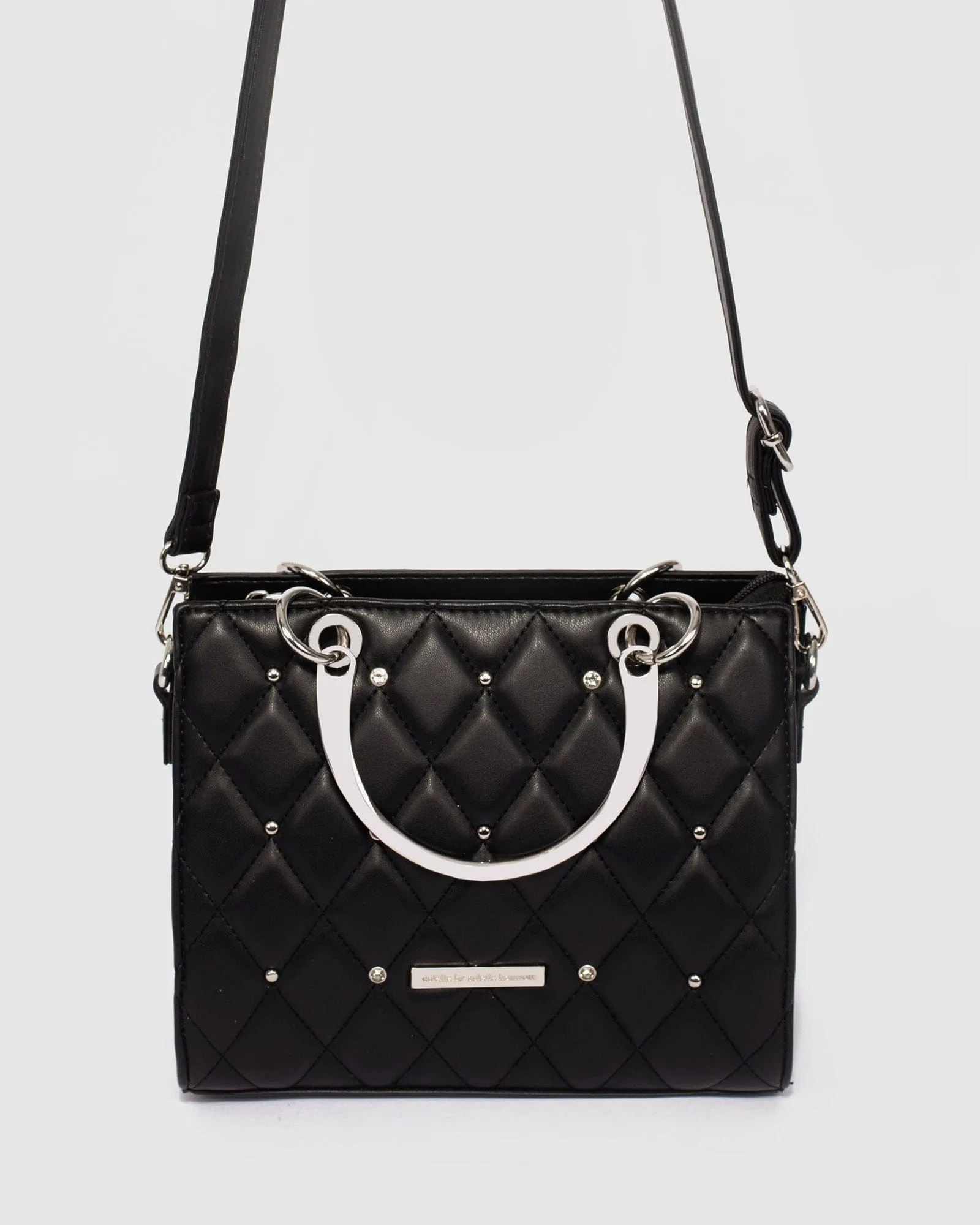 Black Ella Stud Tote Bag