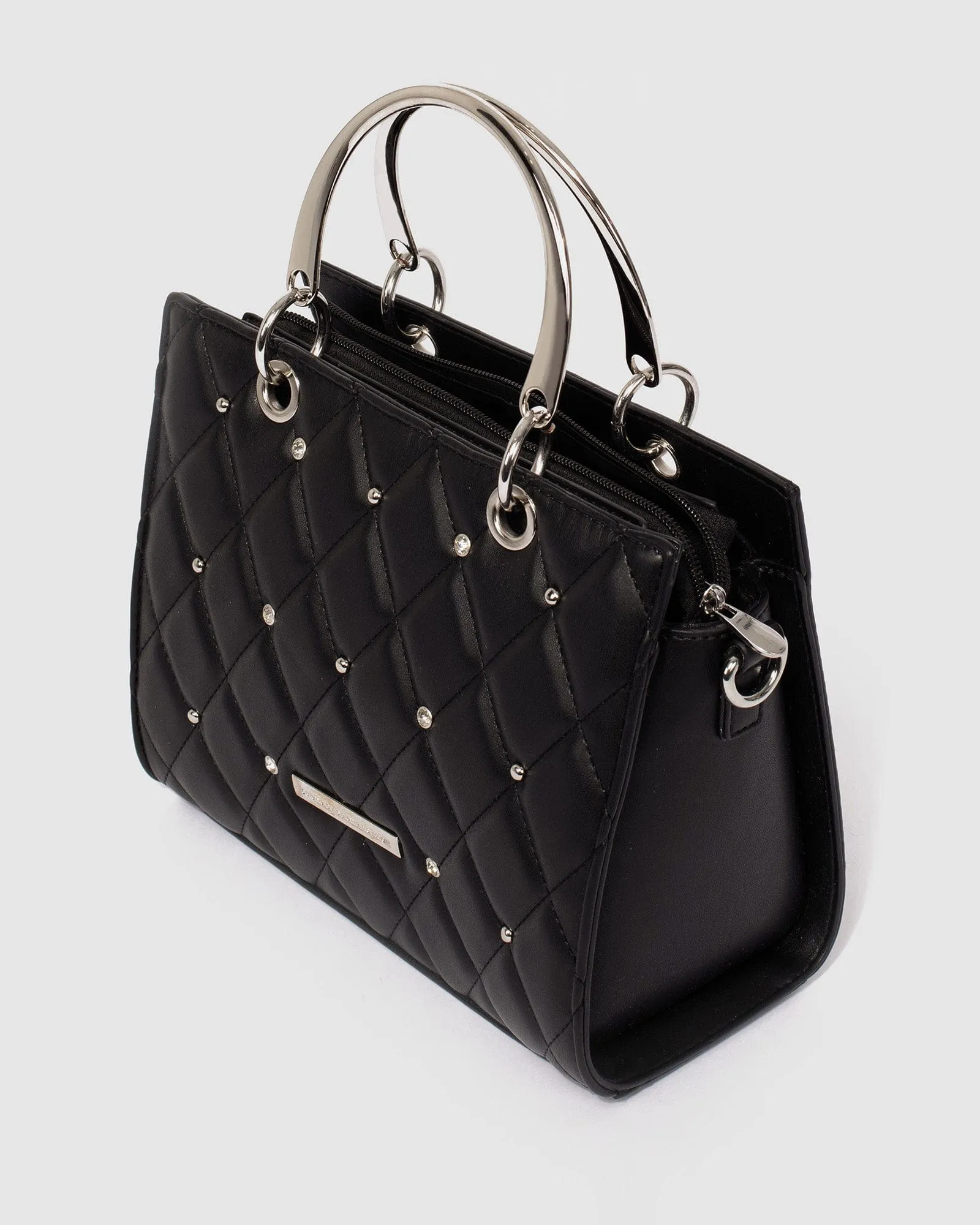 Black Ella Stud Tote Bag