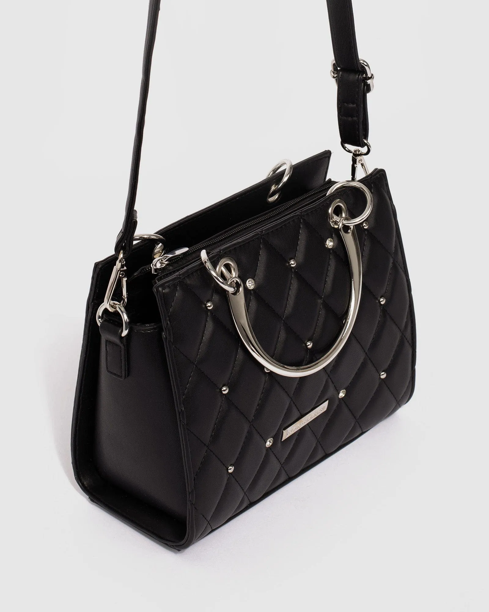 Black Ella Stud Tote Bag