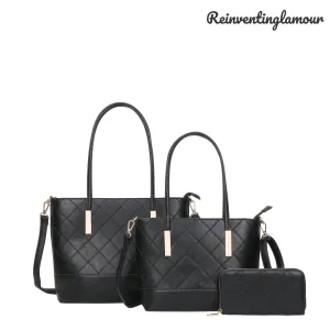 Black “Luxury” Tote 3 Piece Set