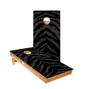 Black Tiger Stripes Star Cornhole Boards