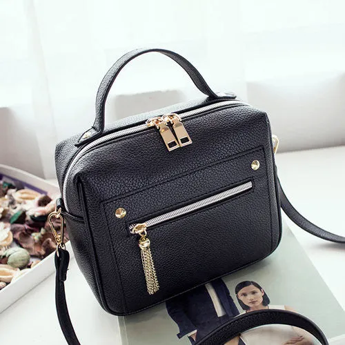 Bolish High Quality PU Leather Women Top-handle Bag Small Women Messenger Bag Girls Shoulder Bag Fashion Women Bags