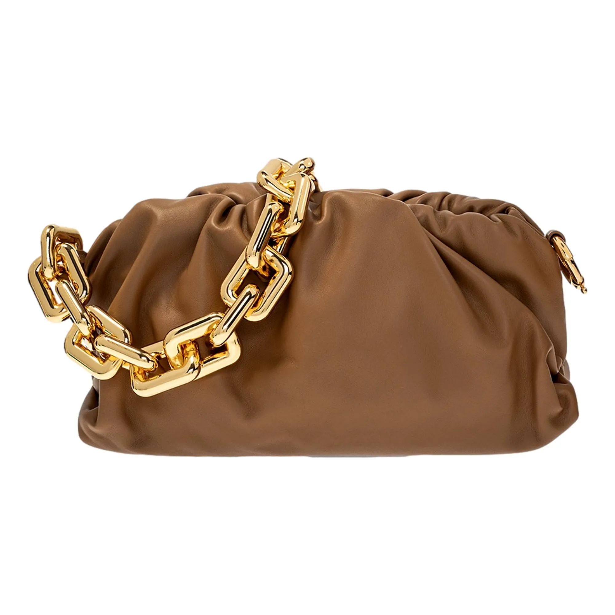 Bottega Veneta The Chain Pouch Brown Calfskin Leather Shoulder Bag