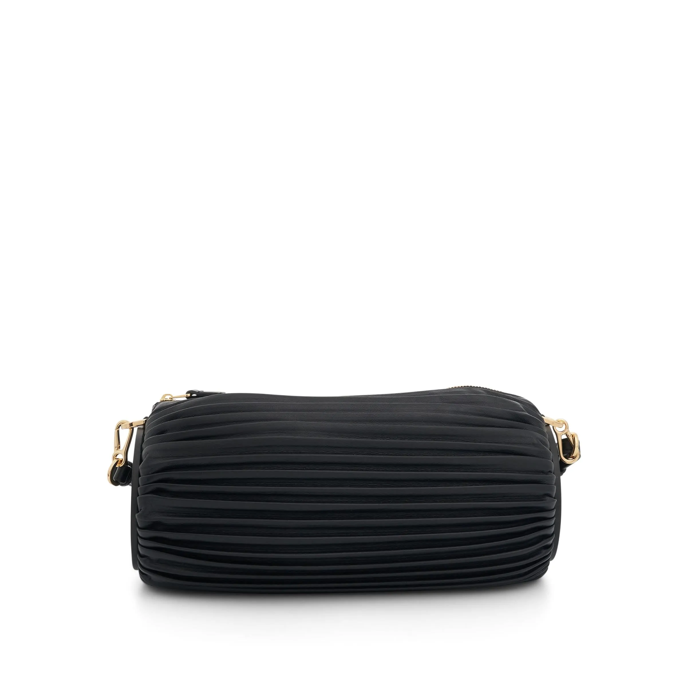 Bracelet Pouch Bag in Pleated Nappa in Black