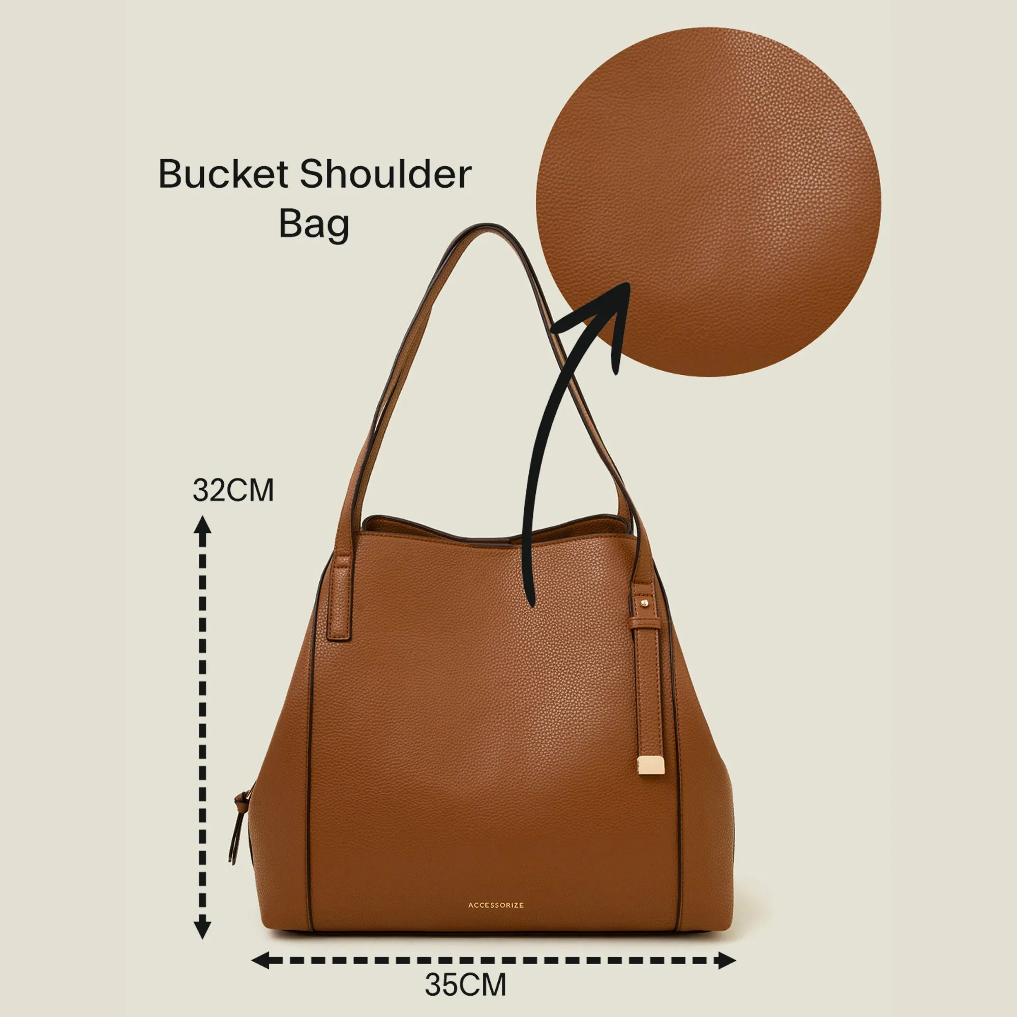 Brown Bucket Shoulder Bag