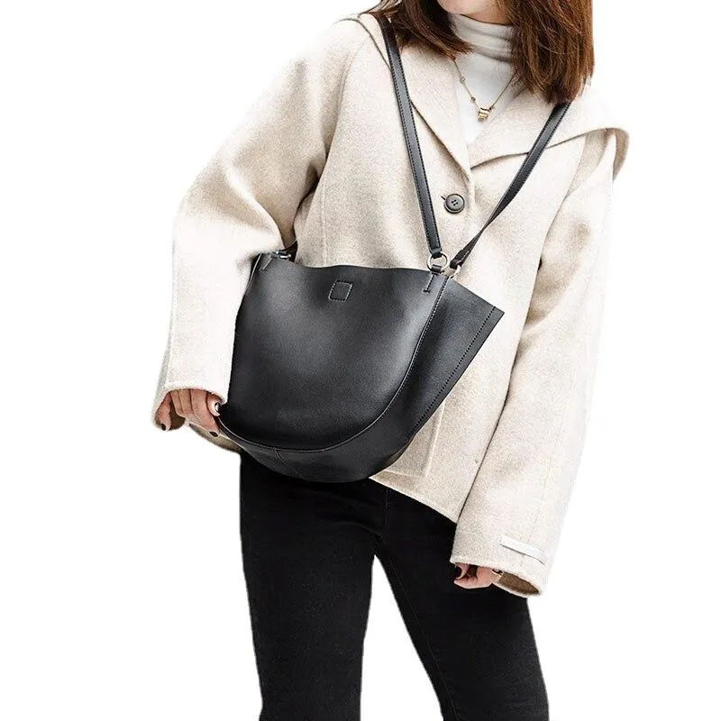 Casual Stylish Female Soft Genuine Leather Messenger Bags