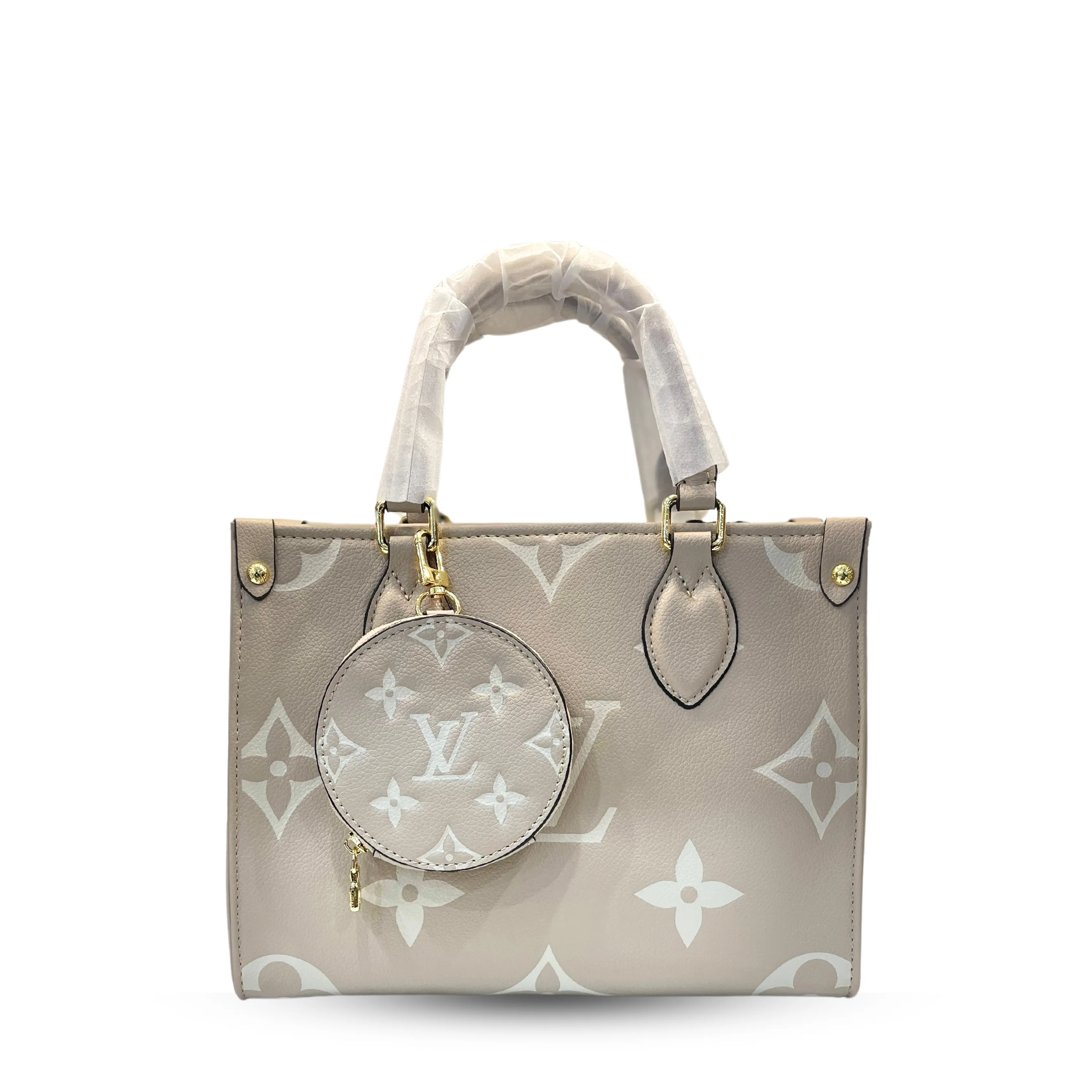 Chic Beige Designer Handbag with Pouch | A1171