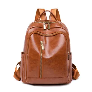 Cognac Kelli Vegan Leather Convertible Backpack