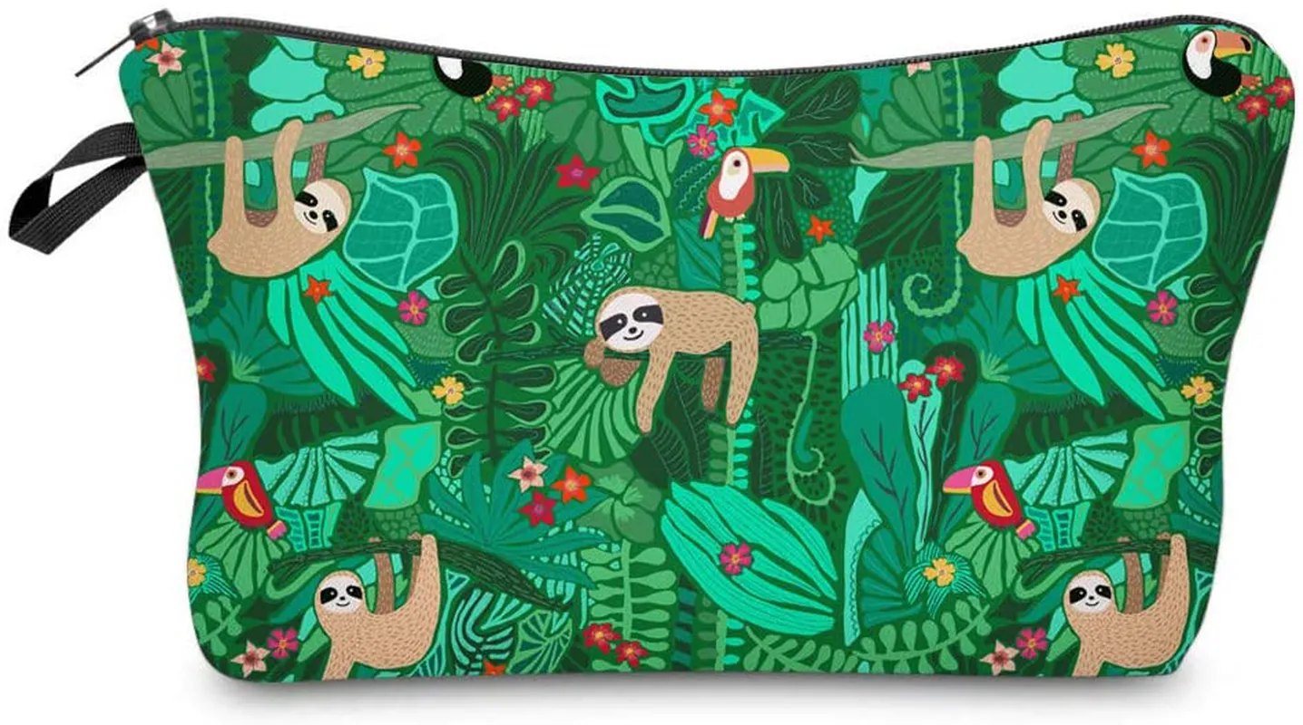 Cosmetic Bag for Women,Loomiloo Adorable Roomy Makeup Bags Travel Waterproof Toiletry Bag Accessories Organizer Sloth (Sloth 51476)