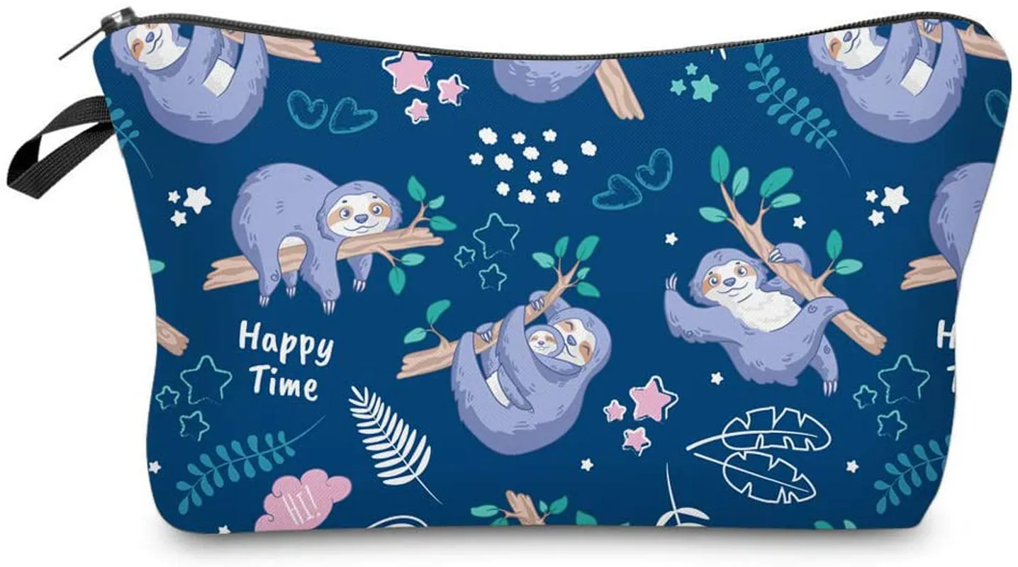 Cosmetic Bag for Women,Loomiloo Adorable Roomy Makeup Bags Travel Waterproof Toiletry Bag Accessories Organizer Sloth (Sloth 51476)