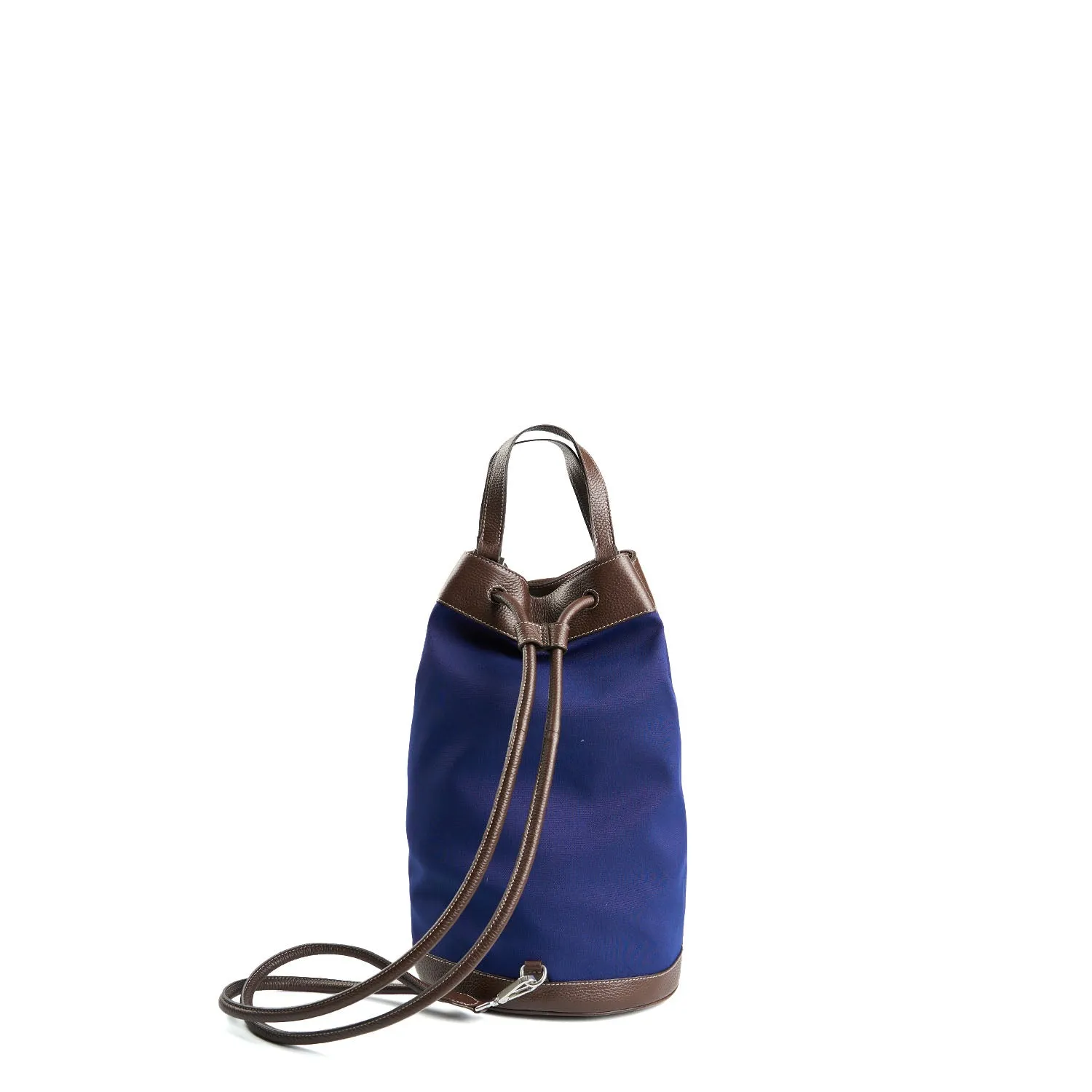 DARK BLUE AND DARK BROWN GIAN MIDI BAG