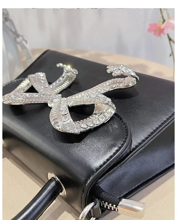 Diamond Shiny Bow Handbags/Sling Bags