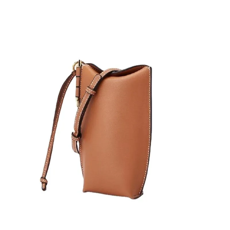 Fashionable High Quality Ladies' Genuine Leather Small Flap Phone Crossbody Bag