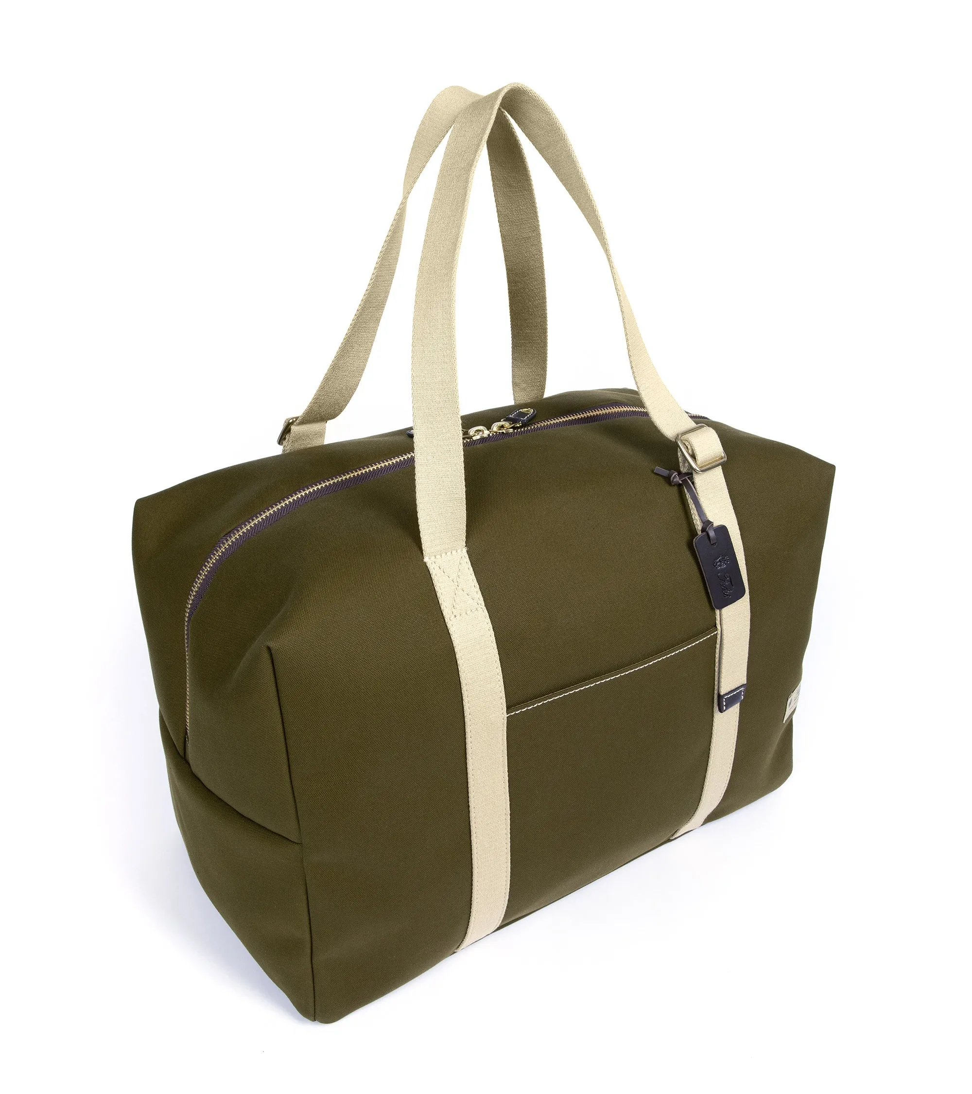 Felisi Cotton Canvas Adjustable Boston Bag: Olive