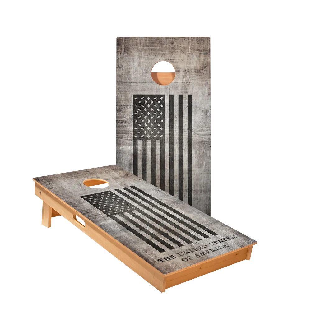 Full American Black Flag Star Cornhole Boards