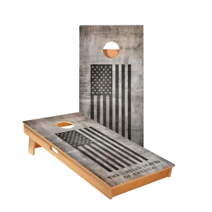 Full American Black Flag Star Cornhole Boards