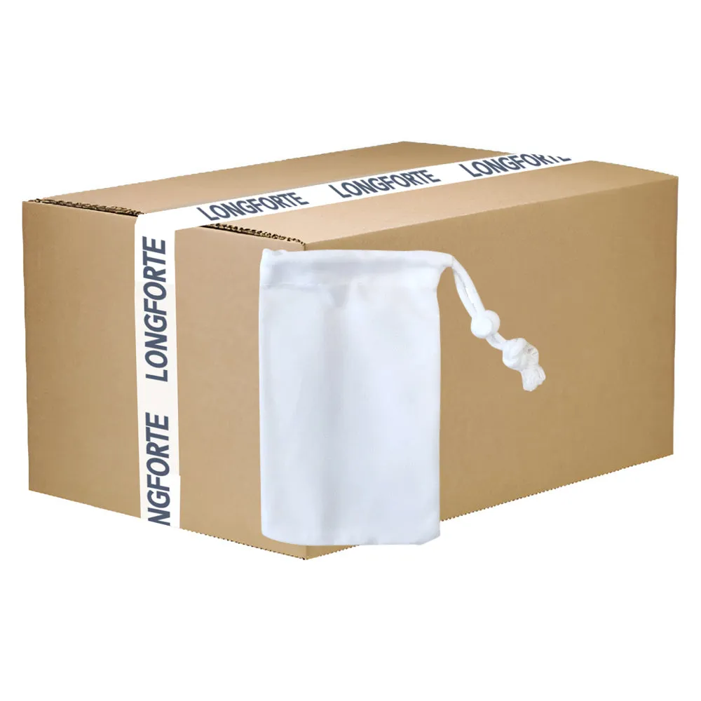 FULL CARTON - 100 x Premium Drawstrings with Stopper - Canvas - White - 15cm x 20cm