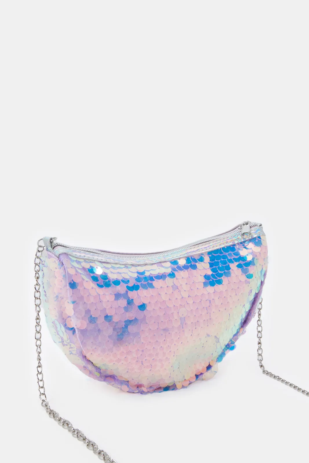 Girls Purple Embellished Cross Body Bag