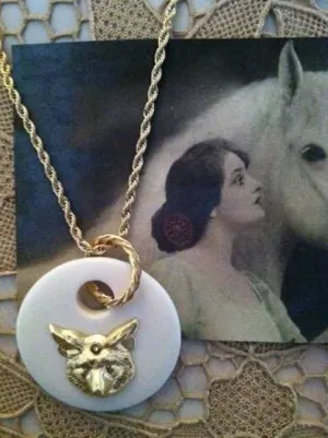 Hand Crafted Fox Head Pendant Necklace from Bosom Buddy Bags