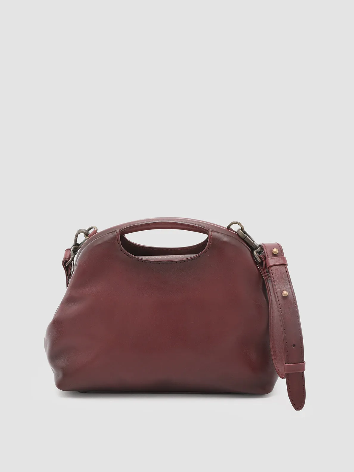 HELEN 15 - Burgundy Leather Clutch Bag