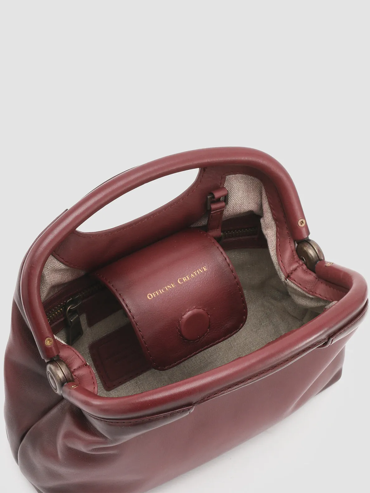 HELEN 15 - Burgundy Leather Clutch Bag