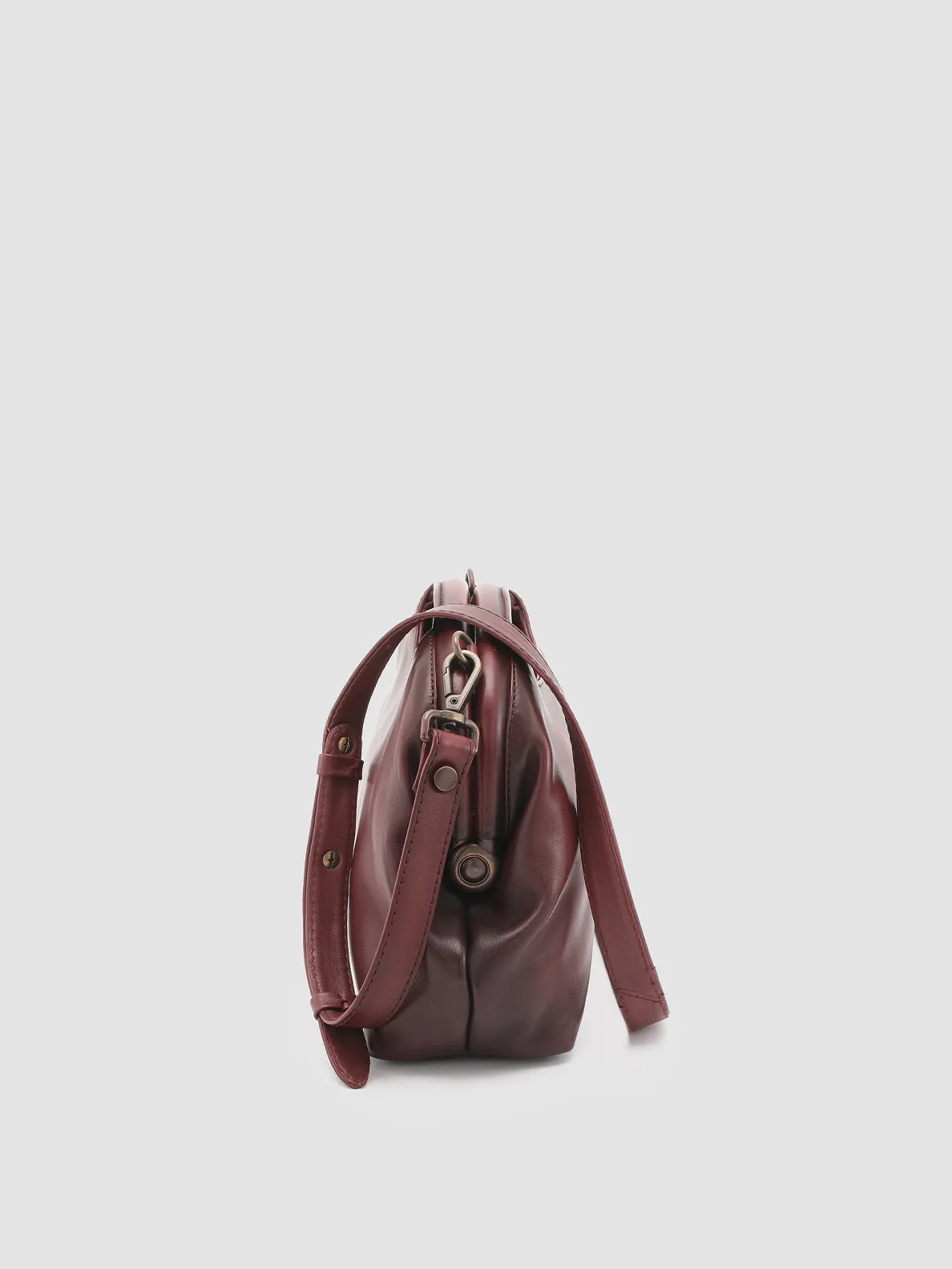 HELEN 15 - Burgundy Leather Clutch Bag