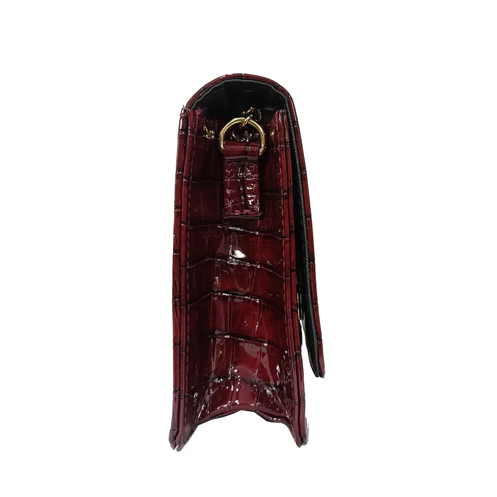 IMARS Stylish Crossbody Cherry Croco For Women & Girls (Sling Bag) Made With Faux Leather