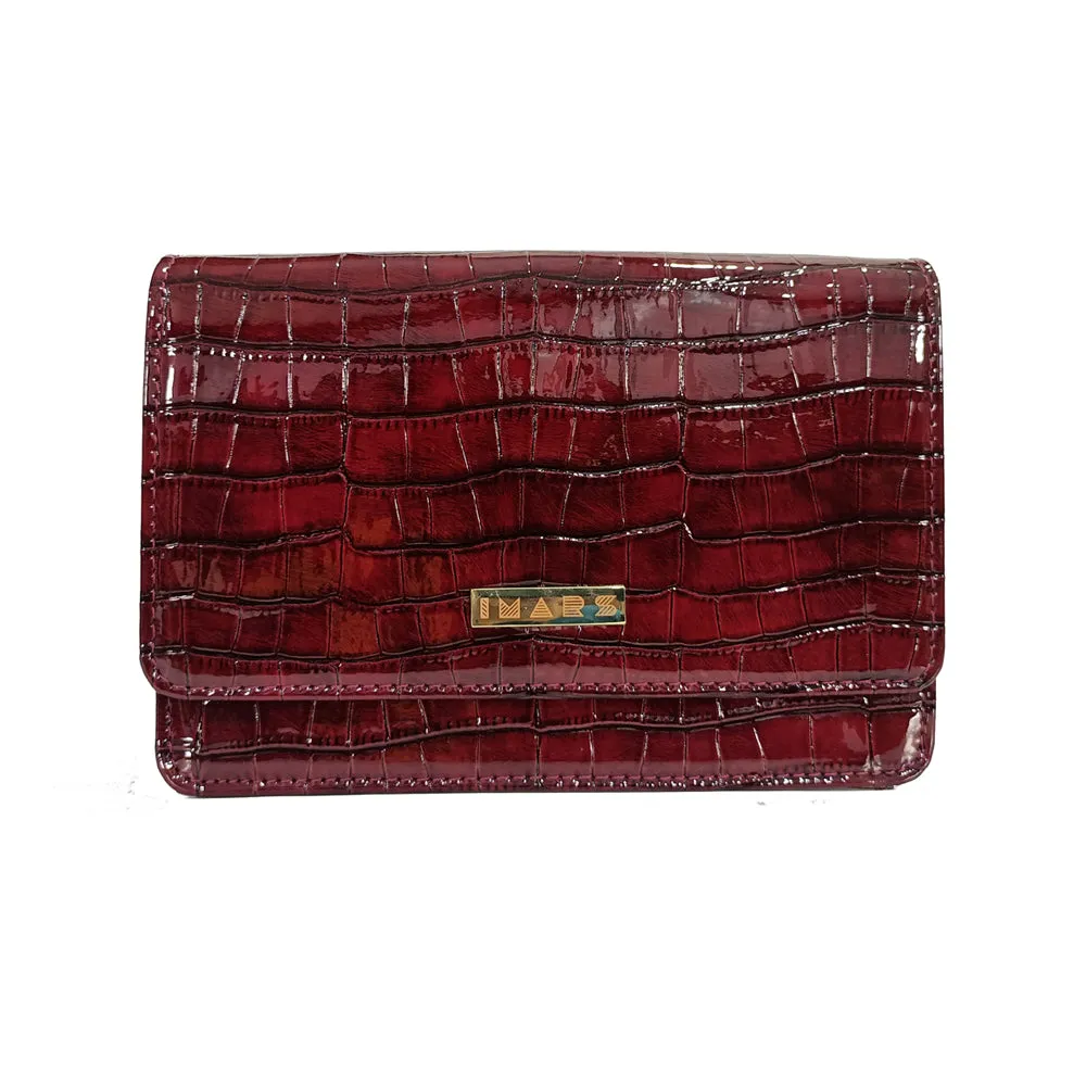 IMARS Stylish Crossbody Cherry Croco For Women & Girls (Sling Bag) Made With Faux Leather