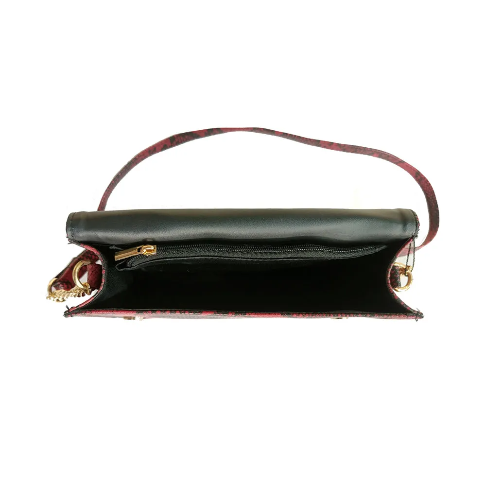 IMARS Stylish Crossbody Red Snake For Women & Girls (Sling Bag) Made With Faux Leather