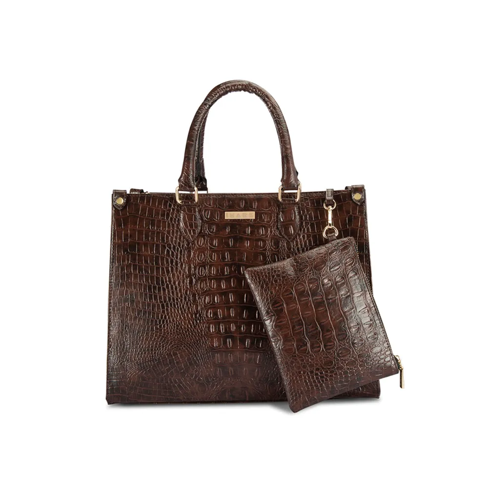 IMARS Stylish Handbag Rustic Brown For Women & Girls (Tote) Made With Faux Leather