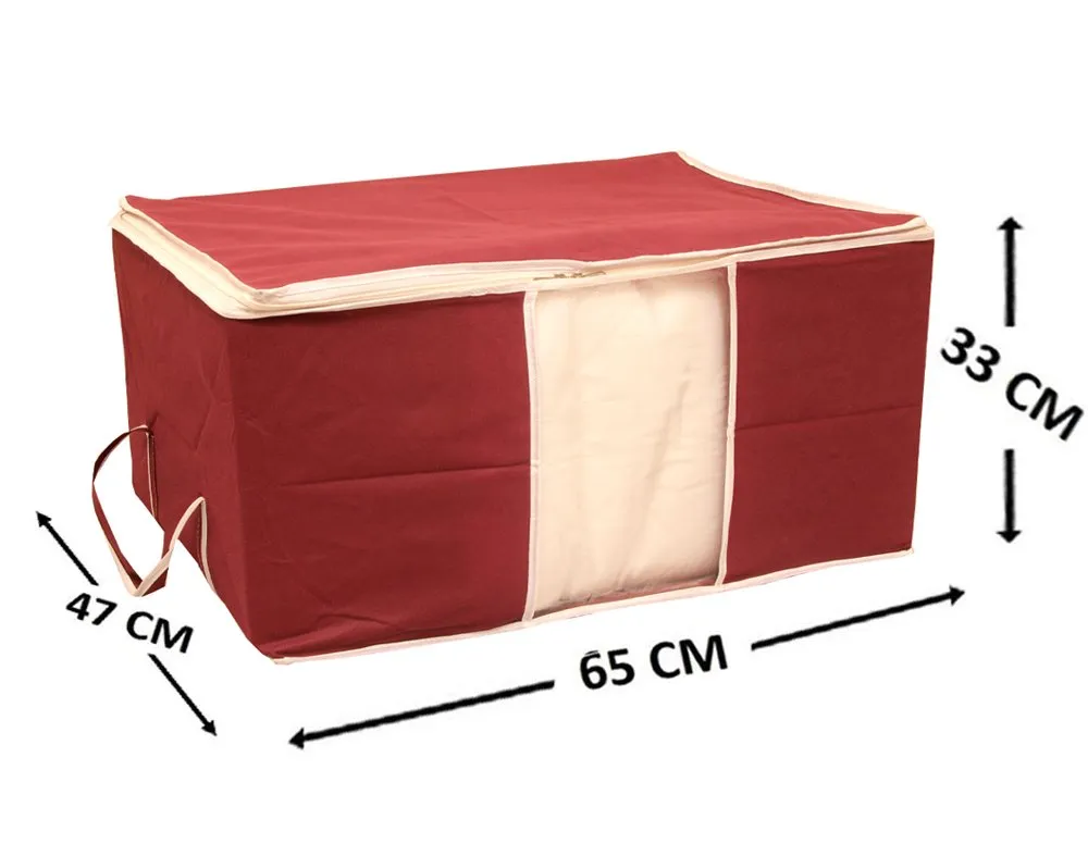 Kuber Industries 6 Piece Non Woven Underbed Storage Organiser Set, Extra Large, Maroon (CTS041)