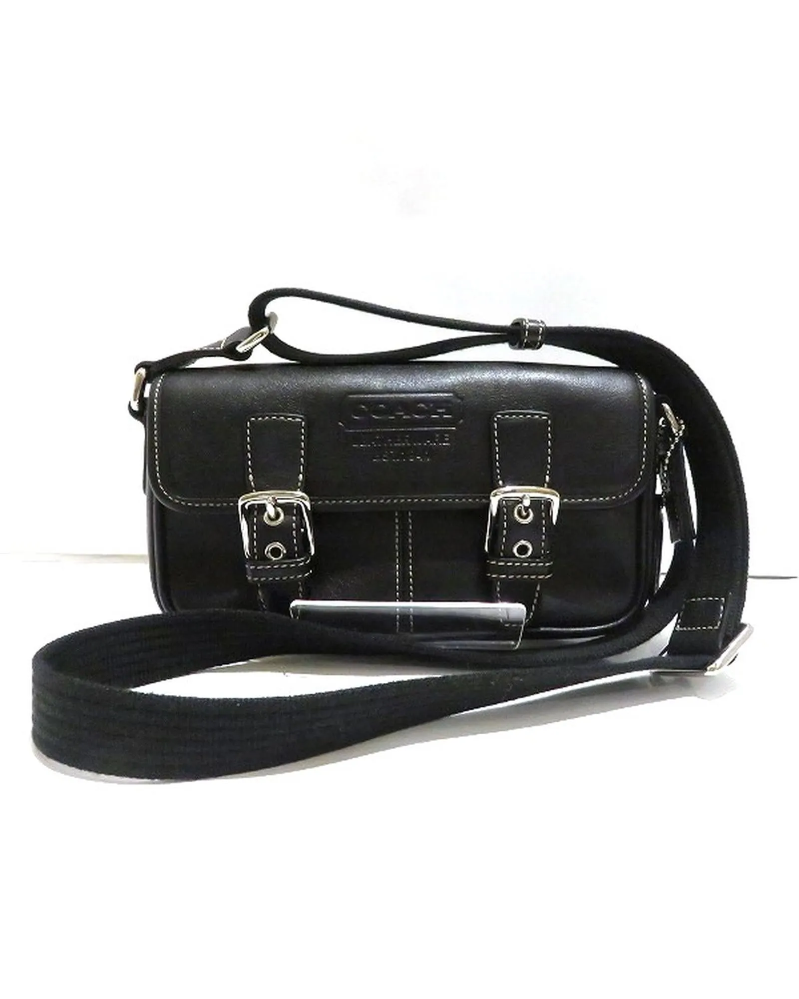 Leather Shoulder Bag in Black by LuxUness