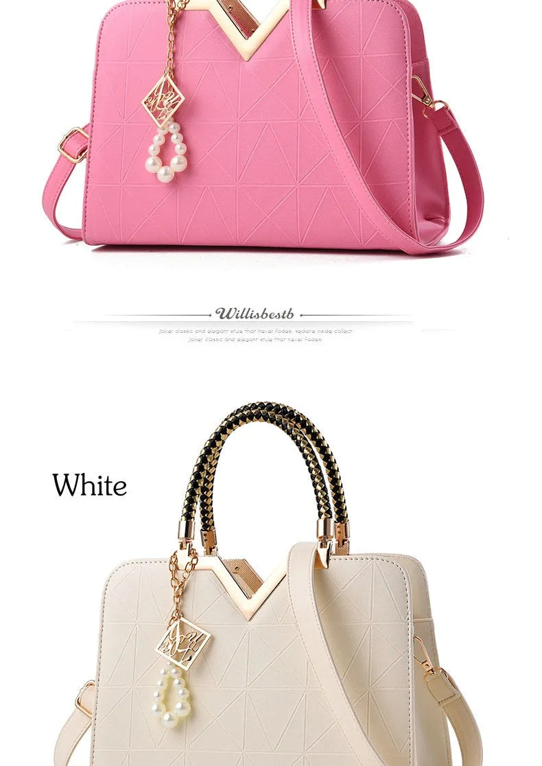 Luxury Stylish Female Zipper Leather Crossbody Bags For Workplace